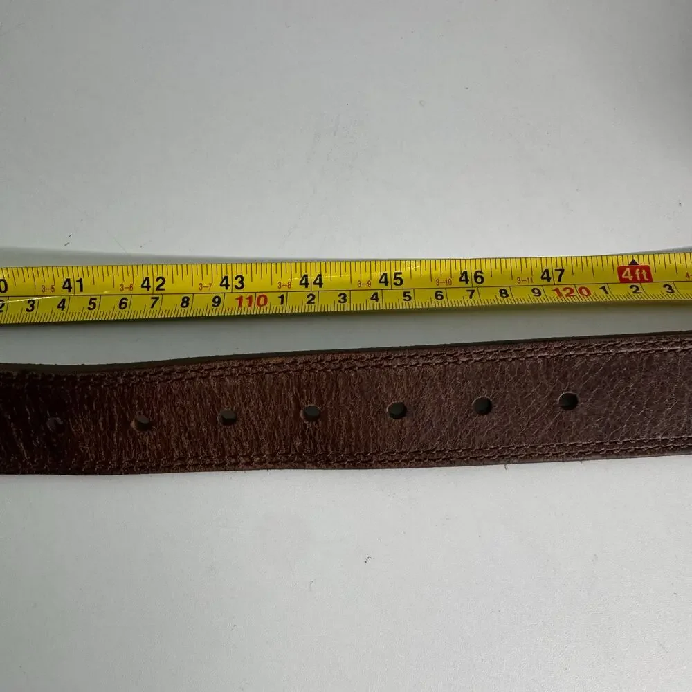 Lucky Brand Brown Wide Genuine Leather Belt Silver Buckle XL